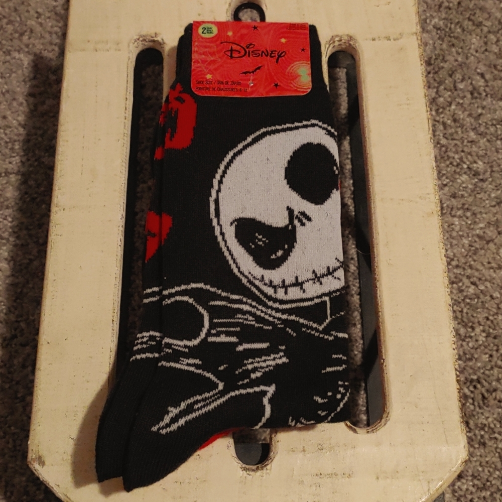 The Nightmare Before Christmas Mens Crew Socks 2-Pack  NWT